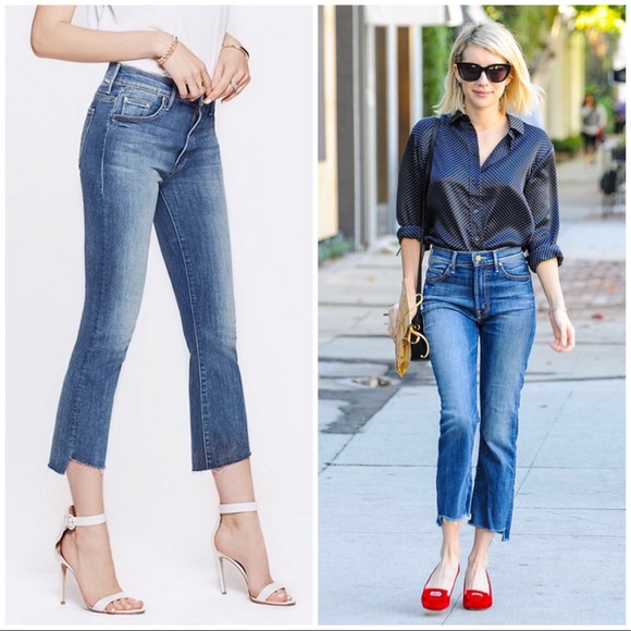 high waisted flare crop jeans